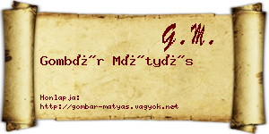Gombár Mátyás névjegykártya